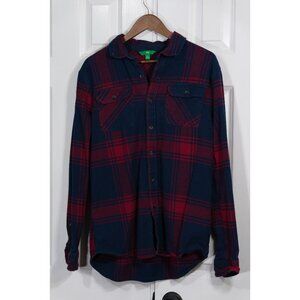 Flannel button-down shirt - Blue & Red